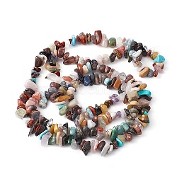 Natural & Synthetic Mixed Gemstone Beads Strands, Chip, Mixed Dyed and Undyed, 3~5x7~13x2~4mm, Hole: 0.4mm, 31''(78.74cm)(G-YW0001-47)