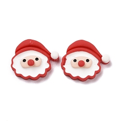 Christmas Theme Opaque Resin Cabochons, DIY Accessories, Santa Claus, Red, 21.5x25.5x8mm(RESI-G029-A04)