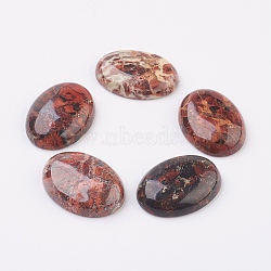 Natural Brecciated Jasper Flat Back Cabochons, Oval, 18x13mm(G-G741-13x18mm-02)