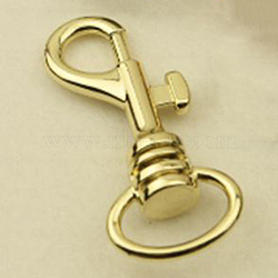 Zinc Alloy Swivel Clasps, Swivel Snap Hook, for Purse Making, Light Gold, 62mm, Hole: 20mm(PURS-PW0005-082D)