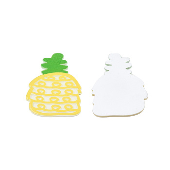 Printed Acrylic Cabochons, Pineapple, Yellow, 39x30x2mm