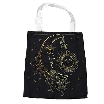 Canvas Tote Bags, Reusable Polycotton Canvas Bags, for Shopping, Crafts, Gifts, Sun, Moon, 59cm