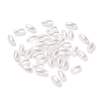 ABS Plastic Imitation Pearl Beads, Oval, White, 8x4mm, Hole: 1mm, about 5500pcs/ponud