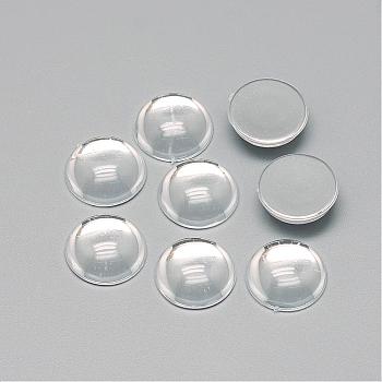 Transparent Acrylic Cabochons, Half Round/Dome, Back Plated, Clear, 8x3.5~4mm