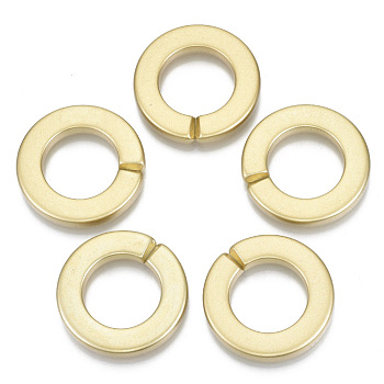 Opaque Spray Painted Acrylic Linking Rings, Quick Link Connectors, for Rolo Chains Making, Ring, Gold, 31.5x4.5mm, Inner Diameter: 18mm