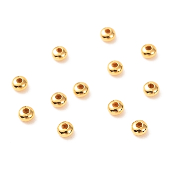 Brass Beads, Long-Lasting Plated, Rondelle, Real 18K Gold Plated, 3x2mm, Hole: 0.9mm