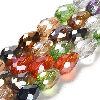 15mm Mixed Color Teardrop Glass Beads