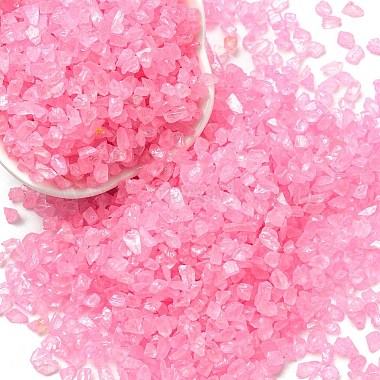 Hot Pink Chip Glass Beads
