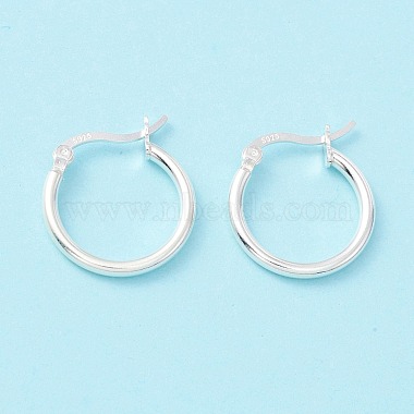 925 Sterling Silver Hoop Earrings(STER-P047-13B-S)-2