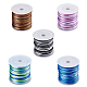 SUPERFINDINGS 5 Rolls 5 Colors Segment Dyed Nylon Thread Cord(NWIR-FH0001-04A)-1