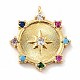 Eco-Friendly Brass Micro Pave Colorful Cubic Zirconia Pendants(ZIRC-C027-06G-02-RS)-1