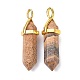 Natural Picture Jasper Pointed Pendants(G-G025-01G-39)-2