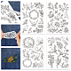 4 Sheets 11.6x8.2 Inch Stick and Stitch Embroidery Patterns(DIY-WH0455-082)-1