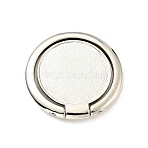 Alloy Flat Round Cell Phone Holder Stand, Rotation Finger Grip Ring Kickstand, Platinum, 31x4mm(AJEW-E046-01P)