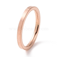 201 Stainless Steel Plain Band Ring for Women, Rose Gold, 2mm, Inner Diameter: 17mm(RJEW-I089-50A-RG)