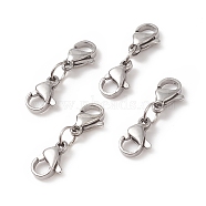 304 Stainless Steel Double Lobster Claw Clasps, Stainless Steel Color, 22mm(STAS-E163-57P-B)