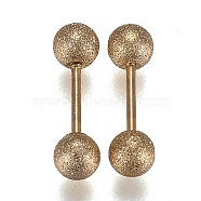 304 Stainless Steel Ball Stud Earrings, Textured, Barbell Cartilage Earrings, Golden, 14x4mm, Pin: 0.7mm, 12pairs/set(EJEW-H113-01G-C)