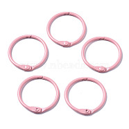 Spray Painted Iron Split Key Rings, Ring, Pink, 30x4mm(IFIN-T017-01K)
