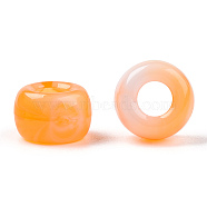 Acrylic Beads, Two Tone, Barrel, Orange, 9x6mm, Hole: 3.7mm, about 1700pcs/500g(KY-C013-06G)