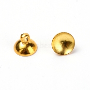 Zinc Alloy Bead Cap Pendant Bails, for Globe Glass Bubble Cover Pendants, Golden, 8x6.5mm, Hole: 2mm(PALLOY-TAC0023-06G)