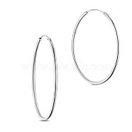 SHEGRACE 925 Sterling Silver Hoop Earrings, Silver, 40mm(JE670A-04)