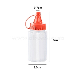 Multi Purpose Plastic Squeeze Dispensing Bottles with Caps, Red, 32x80mm, 4pcs/set(PW-WG42449-03)