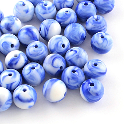 Opaque Acrylic Beads, Round, Royal Blue, 8mm, Hole: 1.5mm, about 1800pcs/500g(SACR-R853-8mm-209)
