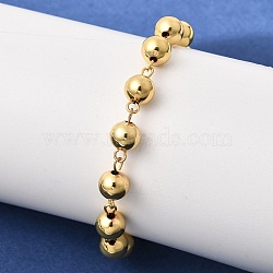 Brass Round Link Chains Bracelets for Women, Rack Plating, Long-Lasting Plated, Cadmium Free & Lead Free, Real 18K Gold Plated, 7.48 inch(19cm)(BJEW-H639-12G)