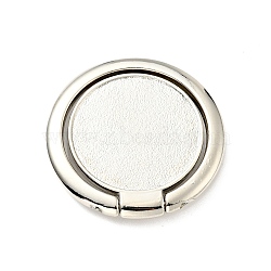 Alloy Flat Round Cell Phone Holder Stand, Rotation Finger Grip Ring Kickstand, Platinum, 31x4mm(AJEW-E046-01P)