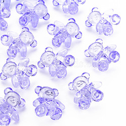Transparent Acrylic Beads, Bear, Lilac, 26.5x24.5x15mm, Hole: 3mm, about 135pcs/500g(MACR-S373-71-B06)