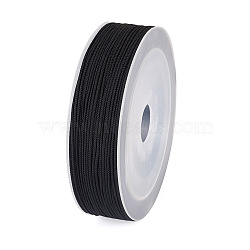 Braided Nylon Threads, Mambo Thread, with Spool, for Jewelry Making, Round, Black, 1mm, about 49.21 Yards(45m)/Roll(PJ-TAC0006-01A)