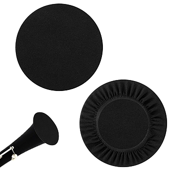 Gorgecraft 2PCS Cloth with Soft Nap Mute Cap, for Trumpet Case, Prevent Dirty Cap, Black, 60~62x8.5mm, 2Pcs/Bag