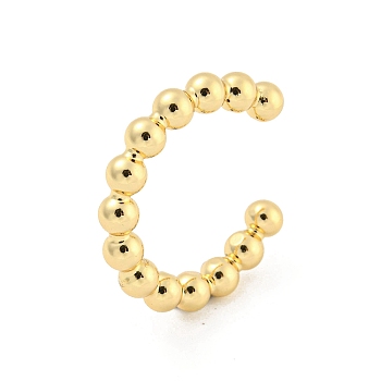 Round Brass Open Cuff Rings, Long-Lasting Plated, Round, Golden, 4mm, US Size 7 3/4(17.9mm)