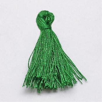 Handmade Polycotton(Polyester Cotton) Tassel Decorations, Pendant Decorations, Green, 29~35mm