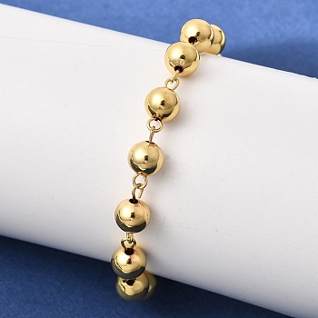 Brass Round Link Chains Bracelets for Women, Rack Plating, Long-Lasting Plated, Cadmium Free & Lead Free, Real 18K Gold Plated, 7.48 inch(19cm)