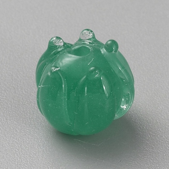 Transparent Glass Beads, Flower, Sea Green, 11x10mm, Hole: 1.5mm