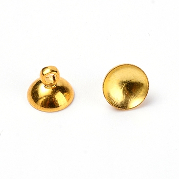 Zinc Alloy Bead Cap Pendant Bails, for Globe Glass Bubble Cover Pendants, Golden, 8x6.5mm, Hole: 2mm