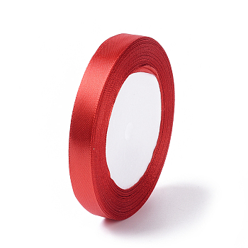 Satin Ribbon for Hairbow DIY Party Decoration, Christmas Ribbon, Red, about 1/2 inch(12mm) wide, 25yards/roll(22.86m/roll)