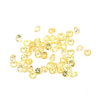 Transparent Acrylic Rhinestone Cabochons, Point Back, Diamond, Champagne Yellow, 3x2.5mm, about 495~500pcs/bag