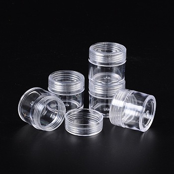 Plastic Bead Containers, Column, Clear, 43x40mm, Capacity: 35ml