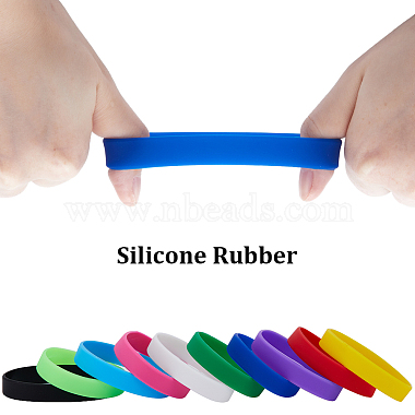 40Pcs 10 Colors Flat Plain Silicone Cord Bracelets Set for Men Women(BJEW-GF0001-16)-6