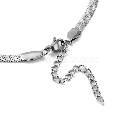 304 Stainless Steel Herringbone Chain Necklaces(NJEW-P282-03P)-4