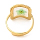 Pale Green Square Epoxy Resin with Dry Flower Adjustable Rings(RJEW-G304-03G-02)-3