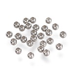 Non-Tarnish 202 Stainless Steel Beads, Rondelle, Stainless Steel Color, 2x1.35mm, Hole: 1mm, about 266pcs/2g(X-STAS-M286-03E)