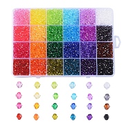 Transparent Acrylic Beads, Bicone, Mixed Color, 4x4mm, Hole: 1.5mm, about 7896pcs/box(TACR-X0001-08-4mm)
