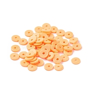 Eco-Friendly Handmade Polymer Clay Beads, for DIY Jewelry Crafts Supplies, Disc/Flat Round, Heishi Beads, Sandy Brown, 6~6.5x1mm, Hole: 1.6~1.8mm, about 9500~13250pcs/500g(CLAY-XCP0001-21A-04)