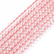Glass Beads Strands, Faceted, Rondelle, Pink, 2mm, Hole: 0.5mm, about 192~194pcs/strand, 12.99~13.39 inches(33~34cm)(EGLA-S174-23A-03)