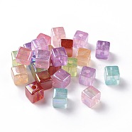 Transparent Acrylic Beads, AB Color Plated, Cube, Mixed Color, 12x12x12mm, Hole: 3mm, about 230pcs/500g(ACRP-F002-04)