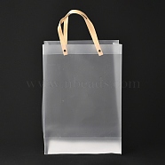 Valentine's Day Rectangle Custom Blank Transparent Tote Bag, Waterproof Plastic Shopping Bags, with Handle, Clear, 46.5x25cm, 10pcs/set(ABAG-M002-02A)