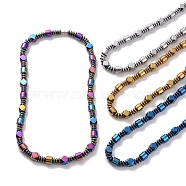 Disc & Rhombus & Column Synthetic Hematite Beaded Necklace with Magnetic Clasp for Men Women, Mixed Color, 20.47 inch(52cm)(G-C006-13)